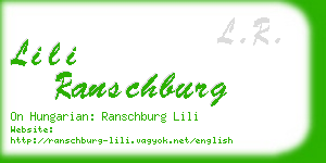 lili ranschburg business card